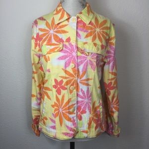 Coldwater Creek yellow floral jacket